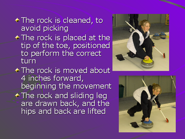 Curling rock placement